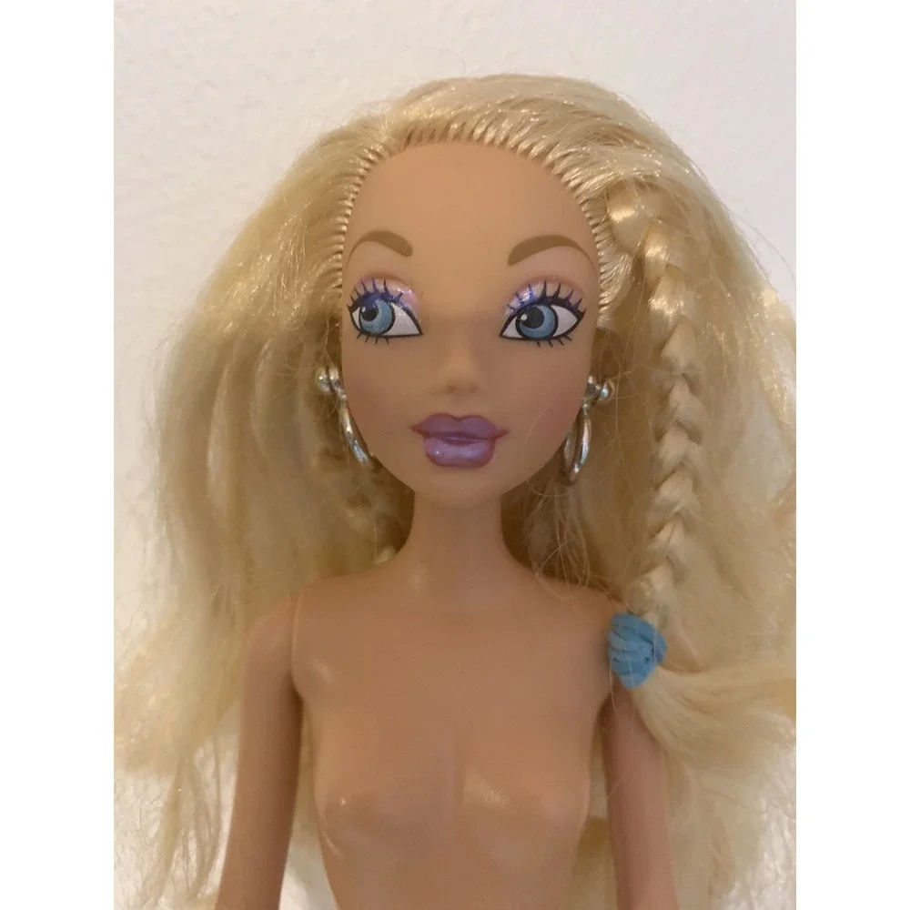 MY SCENE Kennedy Nude Doll Blonde Hair Silver Hoop Earrings BARBIE MATTEL